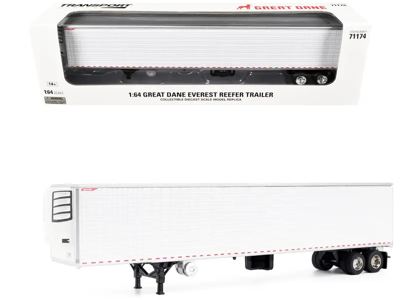 Great Dane Everest 53ft Refridgerated Trailer White "Transport Series" 1/64 Diecast Model by Diecast Masters