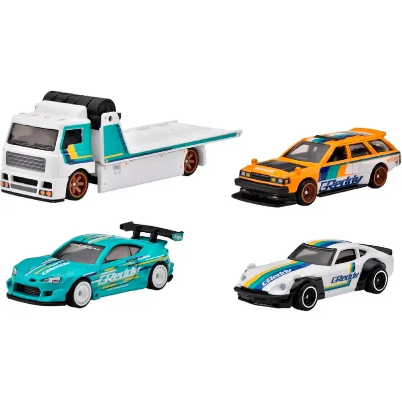 "Greddy" Set of 4 pieces Series Hot Wheels "Premium" 2024 Series T Diecast Model Cars by Hot Wheels