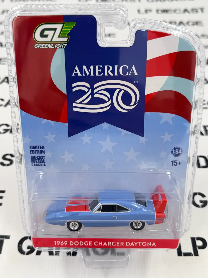 GREENLIGHT 1969 Dodge Charger Daytona Blue Red 1