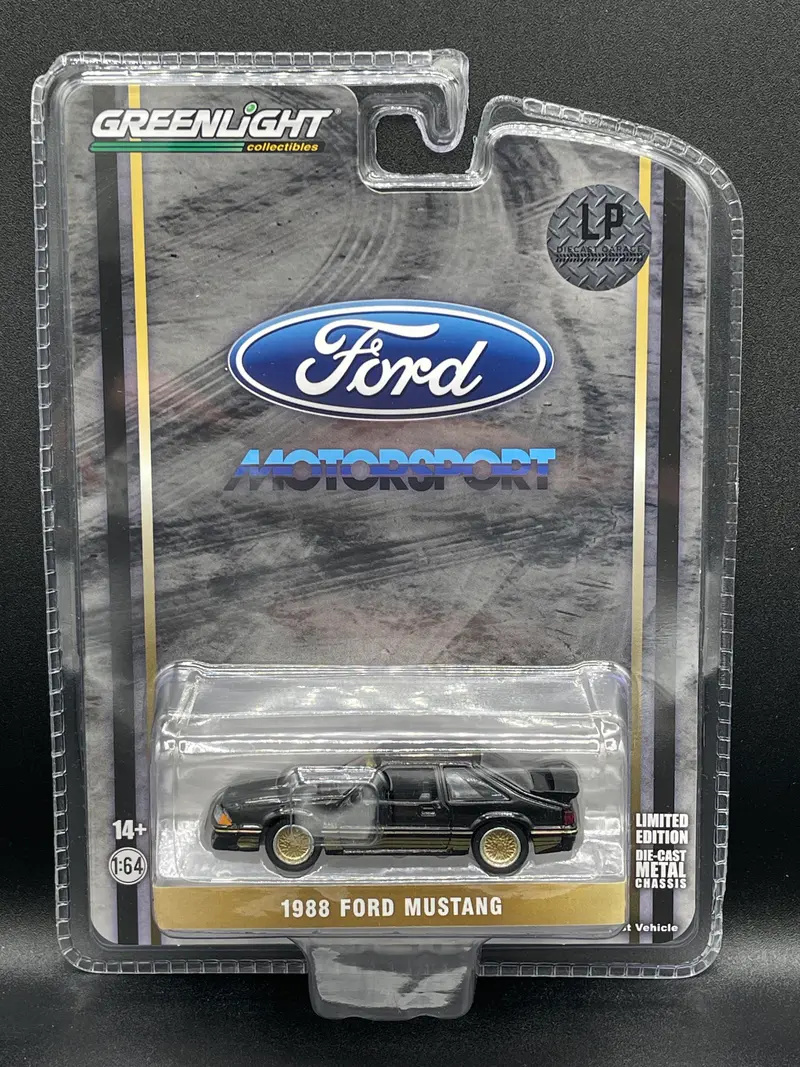 GREENLIGHT 1988 Ford Mustang Motorsport SLN Black Gold LP Exclusive 1