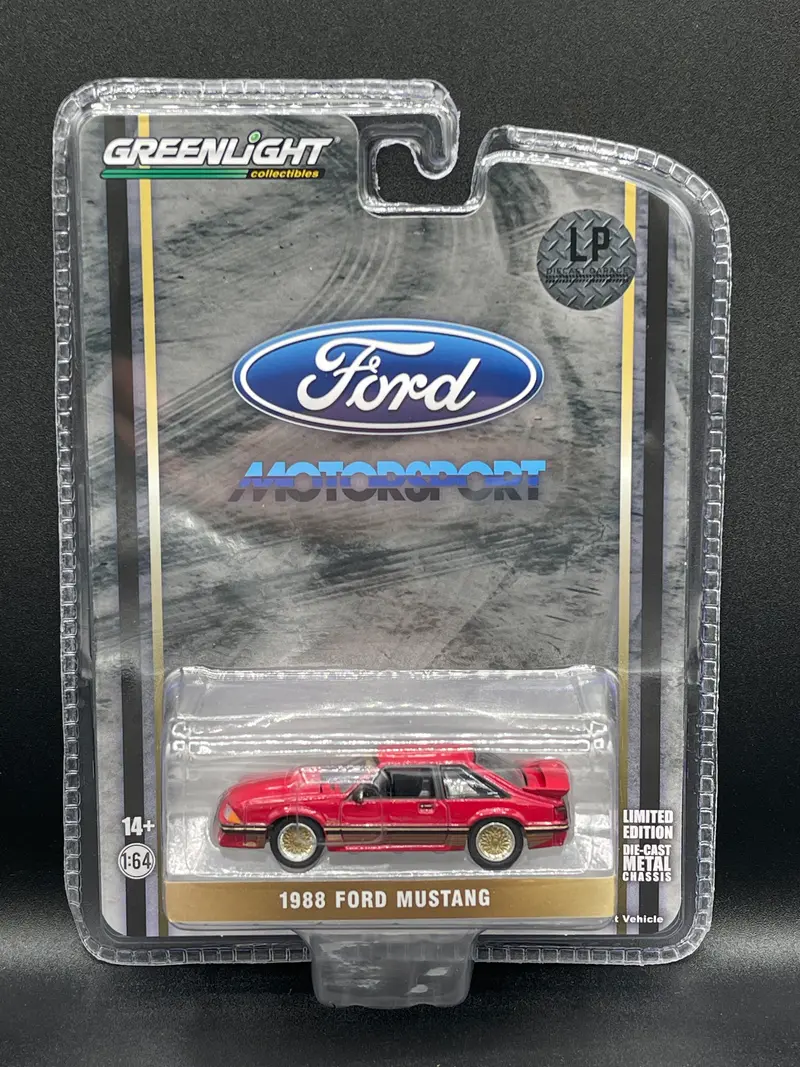 GREENLIGHT 1988 Ford Mustang Motorsport SLN Red LP Exclusive 1