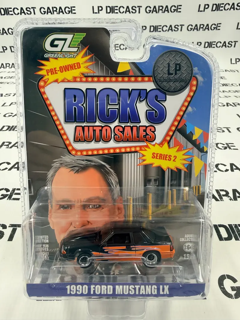 GREENLIGHT 1990 Ford Mustang LX Orange w/ Flames LP Exclusive 1