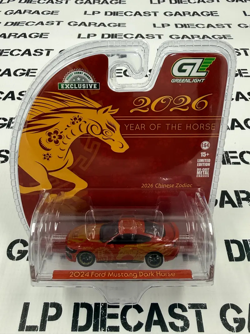 GREENLIGHT 2024 Ford Mustang Dark Horse 2026 Year of the Horse 1