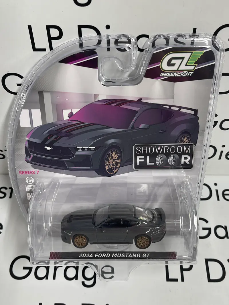 GREENLIGHT 2024 Ford Mustang GT Dark Matter Grey Showroom 1
