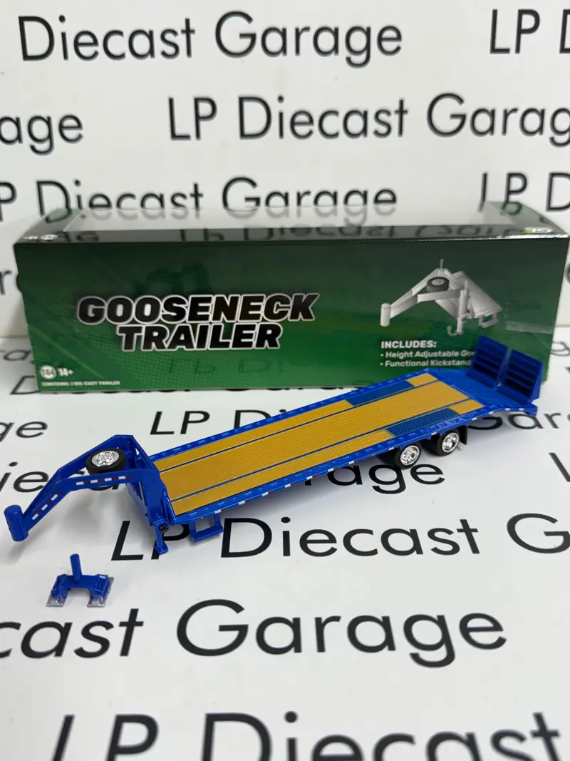 GREENLIGHT Blue Gooseneck Deckover Trailer Includes Hitch 1