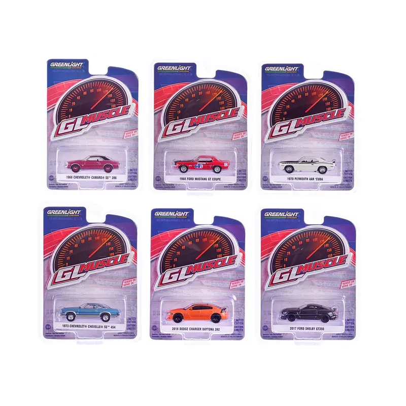 "GreenLight Muscle" Set of 6 pieces Series 29 1/64 Diecast Model Cars by Greenlight