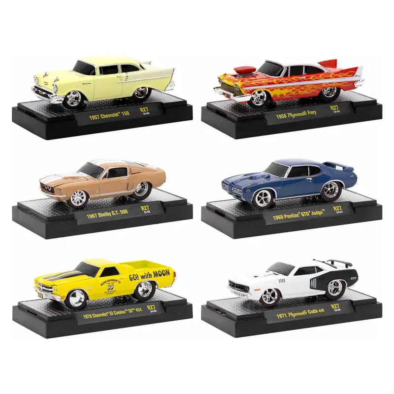 "Ground Pounders" 6 Cars Set Release 27 IN DISPLAY CASES Limited Edition 1/64 Diecast Model Cars by M2 Machines