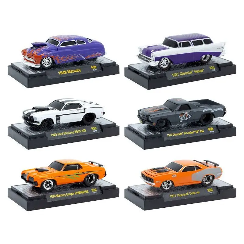 "Ground Pounders" 6 Cars Set Release 30 IN DISPLAY CASES Limited Edition 1/64 Diecast Model Cars by M2 Machines