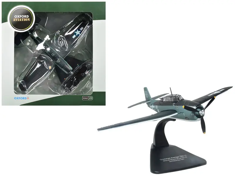 Grumman Avenger TBM-1C Aircraft "White 83 Blopsy VC-76 Petrof Bay" (1945) United States Navy "Oxford Aviation" 1/72 Diecast Model Airplane by Oxford Diecast