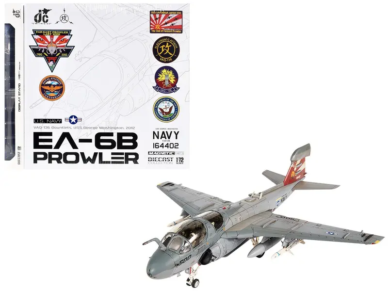 Grumman EA-6B Prowler Attack Aircraft "VAQ-136 Gauntlets USS George Washington" (2012) United States Navy 1/72 Diecast Model by JC Wings