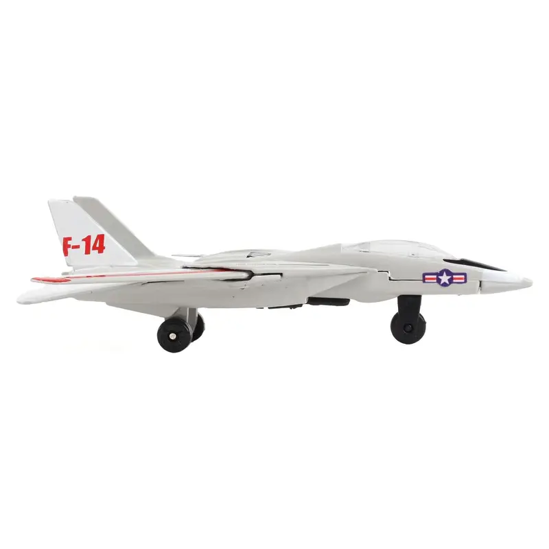 Grumman F-14 Tomcat Fighter Aircraft Gray with Red Stripes "United States Navy Test Aircraft" with Runway Section Diecast Model Airplane by Runway24