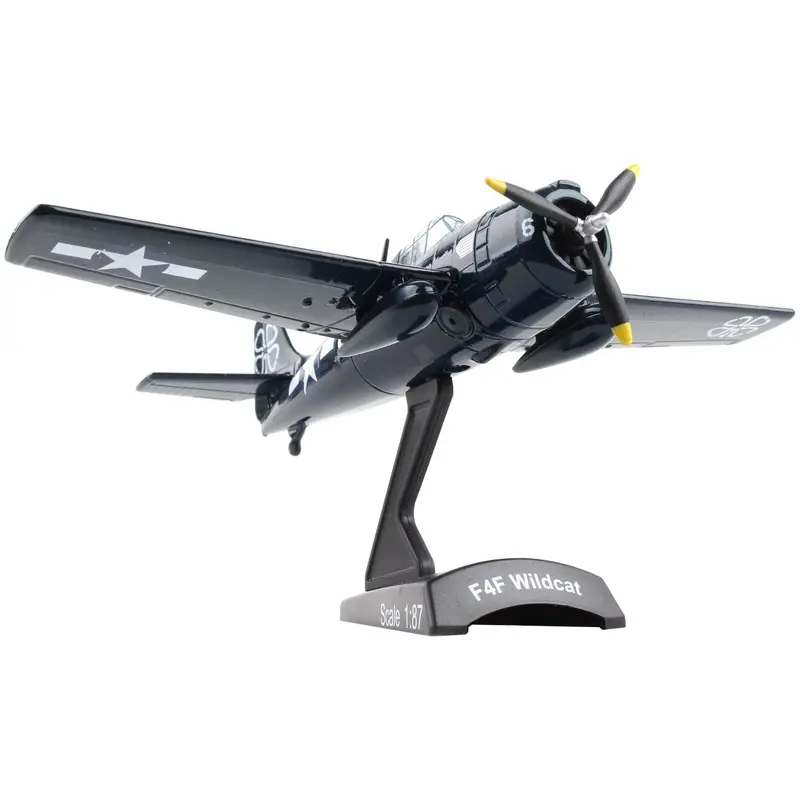 Grumman F4F Wildcat Aircraft #6 "USS Petrof Bay" United States Navy 1/87 (HO) Diecast Model Airplane by Postage Stamp