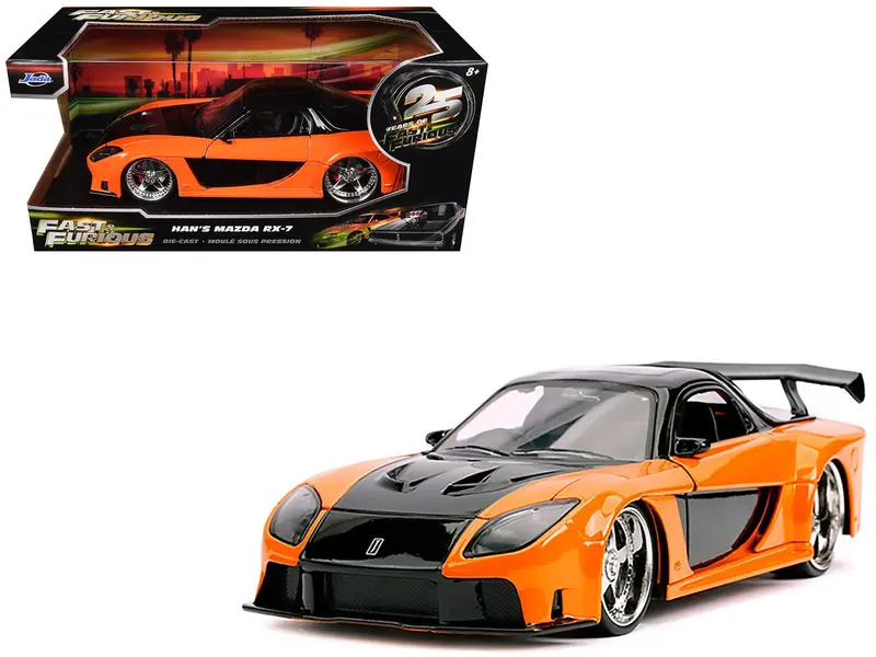 Han's Mazda RX-7 RHD (Right Hand Drive) Orange and Black "The Fast and the Furious