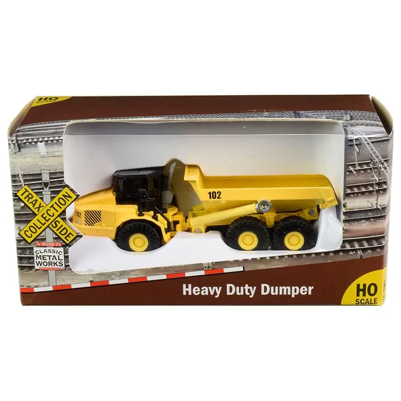 Heavy Duty Dumper Truck Yellow "TraxSide Collection" 1/87 (HO) Scale Diecast Model by Classic Metal Works