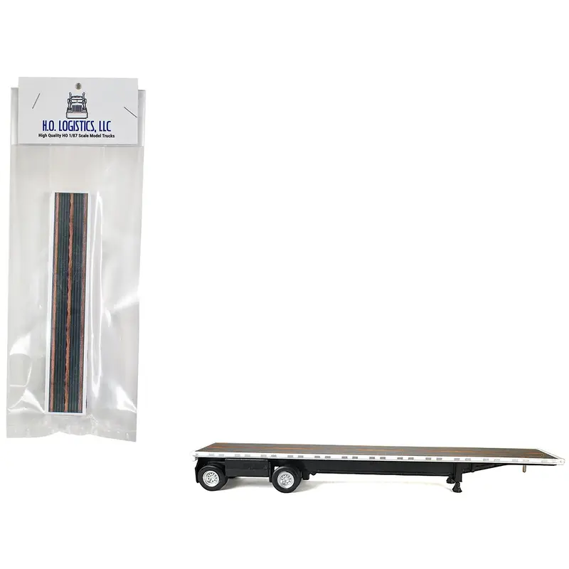 High Boy Spread Axle Flatbed Trailer White 1/87 (HO) Plastic Model Car by HO Logistics
