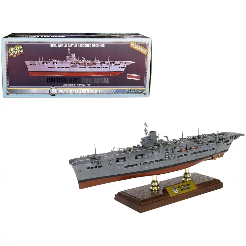 HMS Ark Royal (91) British Aircraft Carrier "Operation of Norway" (1941) 1/700 Scale Model by Forces of Valor