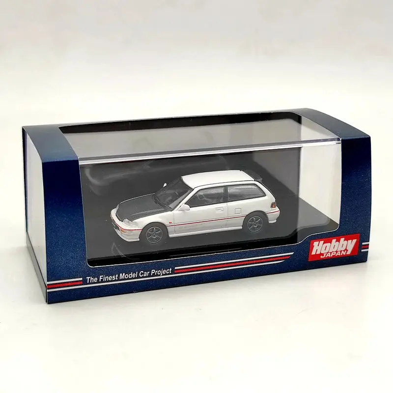 Hobby Japan 1/64 EF9 SiR Ⅱ Carbon Bonnet Customized Version White HJ641031BW Diecast Model Toys Car Collection Gifts