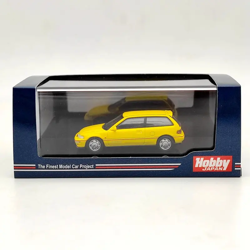 Hobby Japan 1/64 EF9 SiR Ⅱ Yellow HJ641031AY Diecast Model Toys Car Collection Gifts