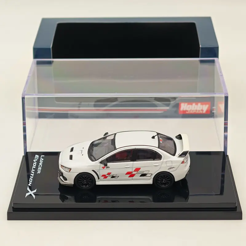 Hobby Japan 1/64 Lancer Evolution X RALLIART White Pearl HJ643053BWP Diecast Model Car Limited Collection
