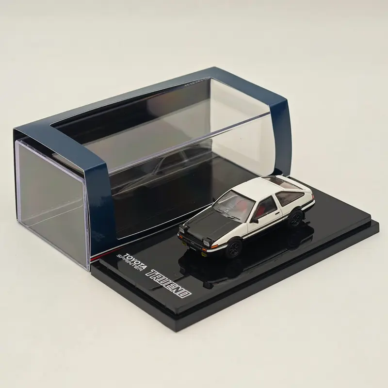 Hobby Japan 1/64 SPRINTER TRUENO GT APEX(AE86) JDM Style with CARBON BONNET White HJ641052BWB Diecast Model Car