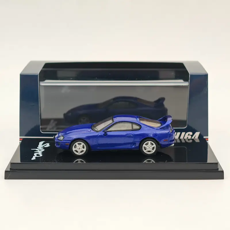 Hobby Japan 1/64 SUPRA RZ JZA80 with Active Spoiler Parts Blue HJ642042BL Diecast Models Car Collection