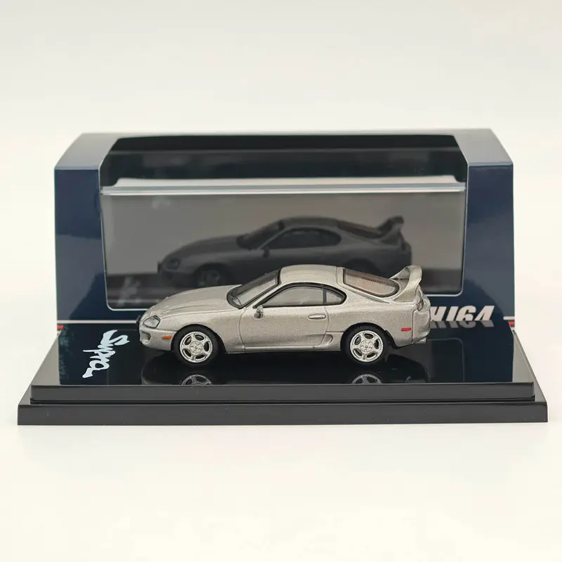 Hobby Japan 1/64 SUPRA RZ JZA80 with Active Spoiler Parts Silver HJ642042S Diecast Models Car Collection