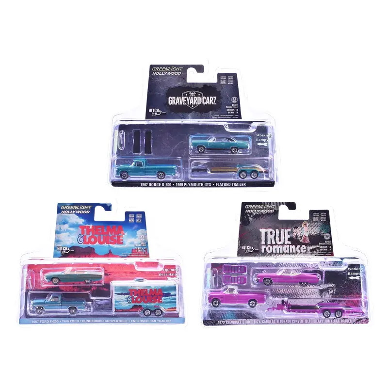"Hollywood Hitch & Tow" Series 13 Set of 3 pieces 1/64 Diecast Model Cars by Greenlight
