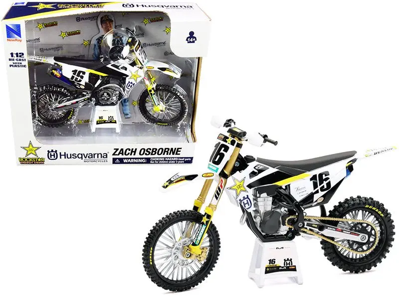 Husqvarna FC450 #16 Zach Osborne "Rockstar Energy Drink" 1/12 Diecast Motorcycle Model by New Ray