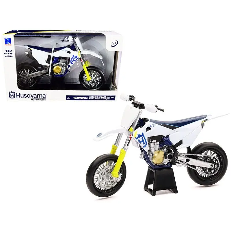 Husqvarna FS450 White and Blue 1/12 Diecast Motorcycle Model by New Ray