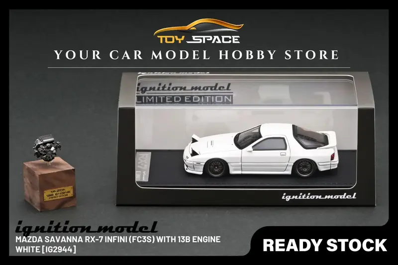 [IGNITION MODEL] 1/43 Mazda Savanna RX-7 Infini (FC3S) White With 13B Engine [IG2944]