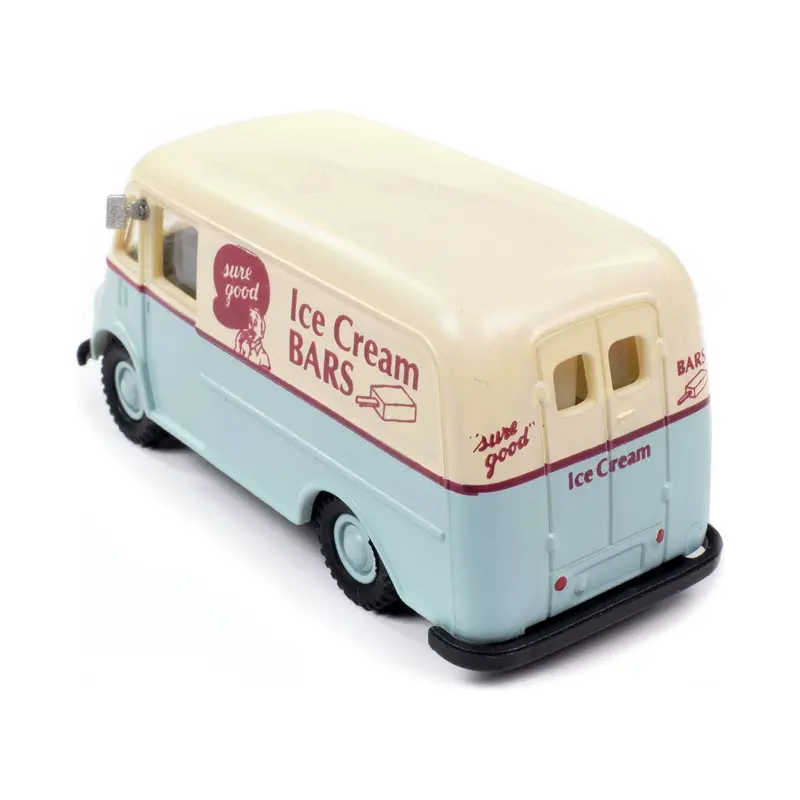International Metro Van Light Blue and Cream with Red Stripes "Ice Cream Bars" 1/87 (HO) Scale Model Car by Classic Metal Works