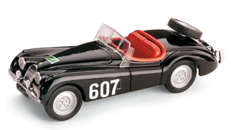 JAGUAR XK 120 SPIDER N.607 RALLY ALPI 1953 A.ESCALIER J.NAHAMENS 1