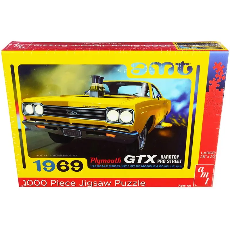 Jigsaw Puzzle 1969 Plymouth GTX Hardtop Pro Street MODEL BOX PUZZLE (1000 piece) by AMT