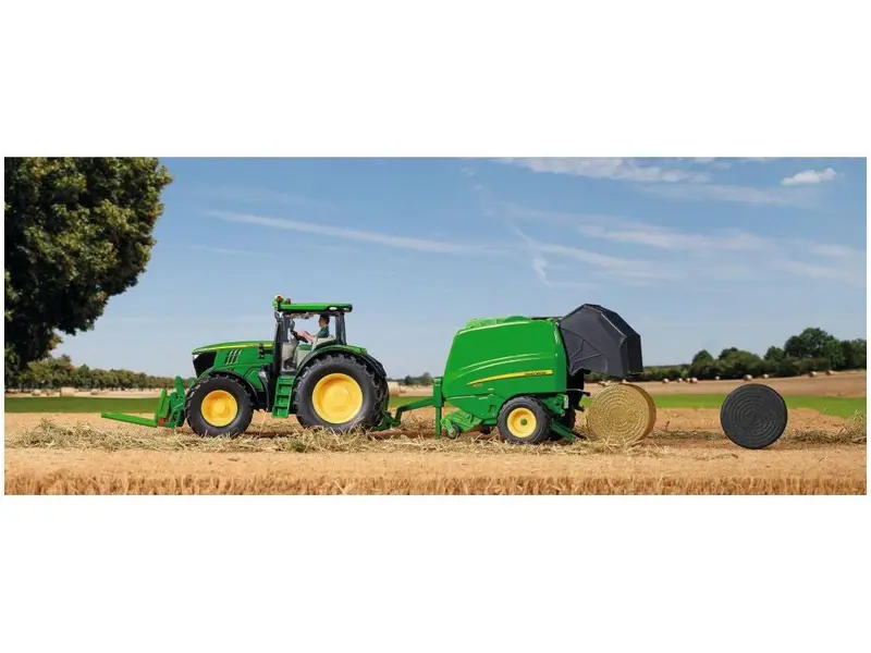 John Deere 6175R Tractor w/Round Baler 1
