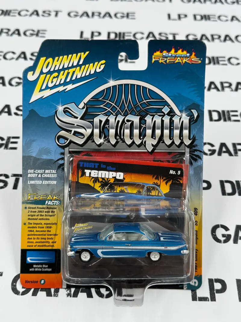 JOHNNY LIGHTNING 1961 Chevy Impala SS 409 Blue Lowrider 1