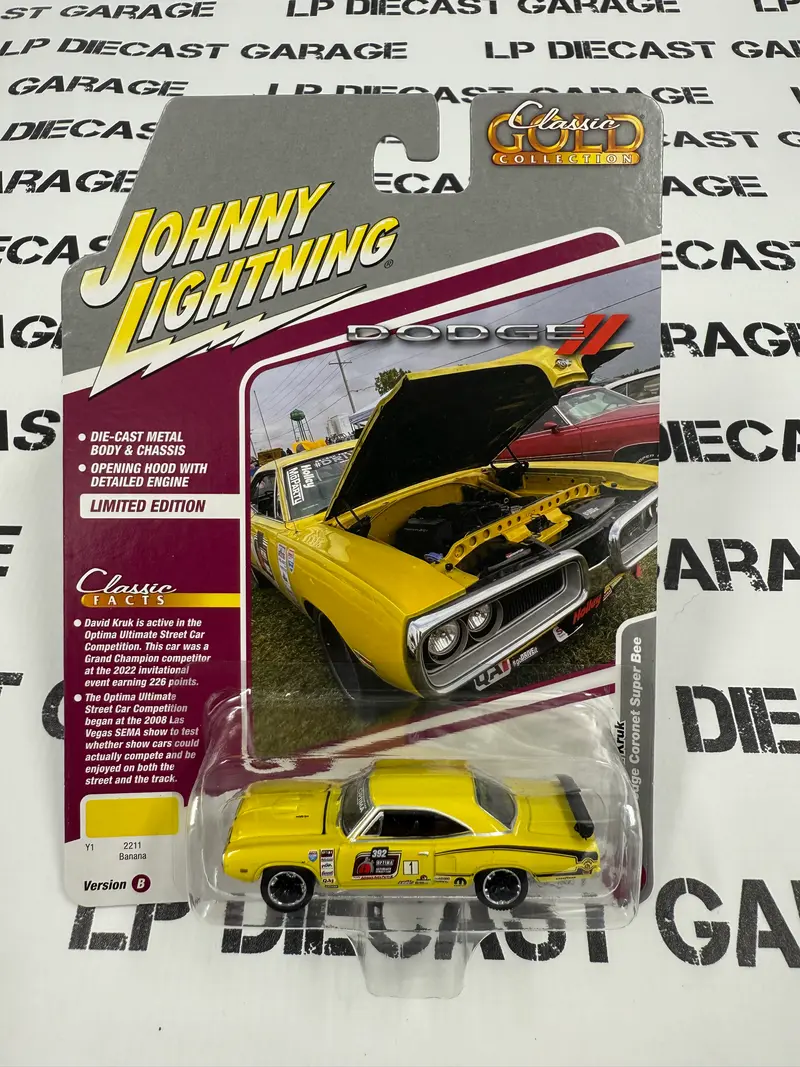 JOHNNY LIGHTNING 1970 Dodge Coronet Super Bee Yellow 1