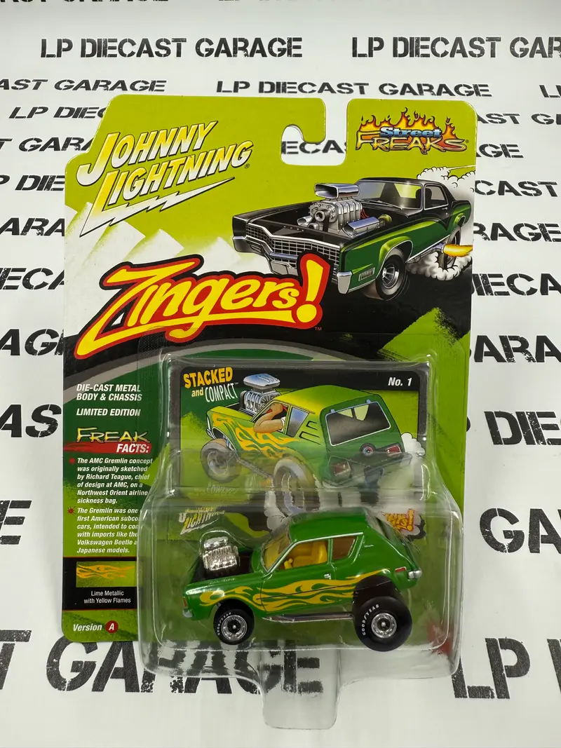 JOHNNY LIGHTNING 1971 AMC Gremlin Zingers Green Yellow Flames 1