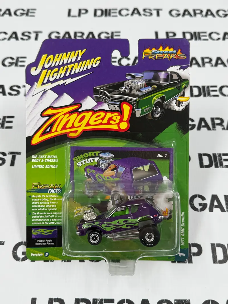 JOHNNY LIGHTNING 1971 AMC Gremlin Zingers Purple Green Flames 1