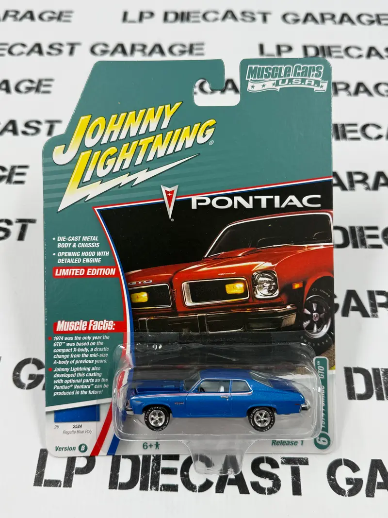 JOHNNY LIGHTNING 1974 Pontiac GTO Blue 1