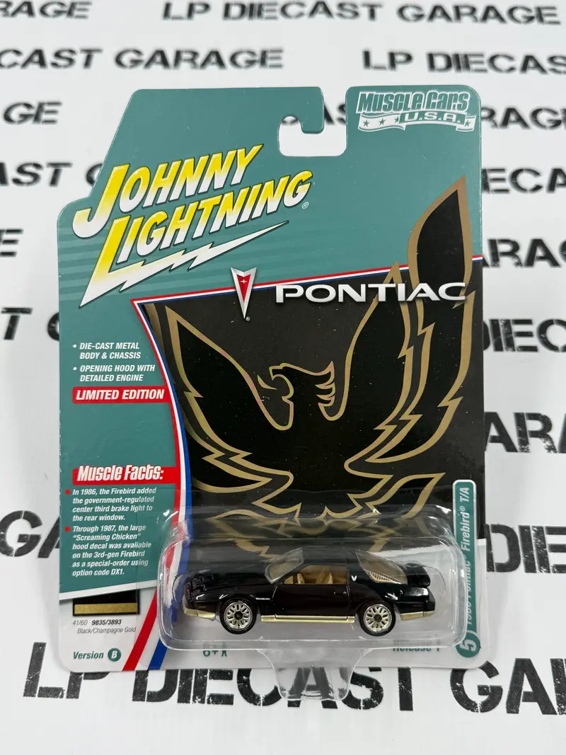 JOHNNY LIGHTNING 1986 Pontiac Firebird Black Gold 1