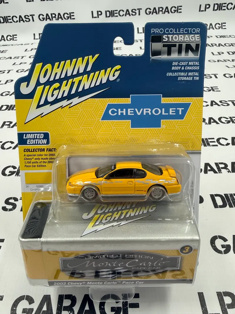 JOHNNY LIGHTNING 2002 Chevy Monte Carlo Pace Car Yellow 1