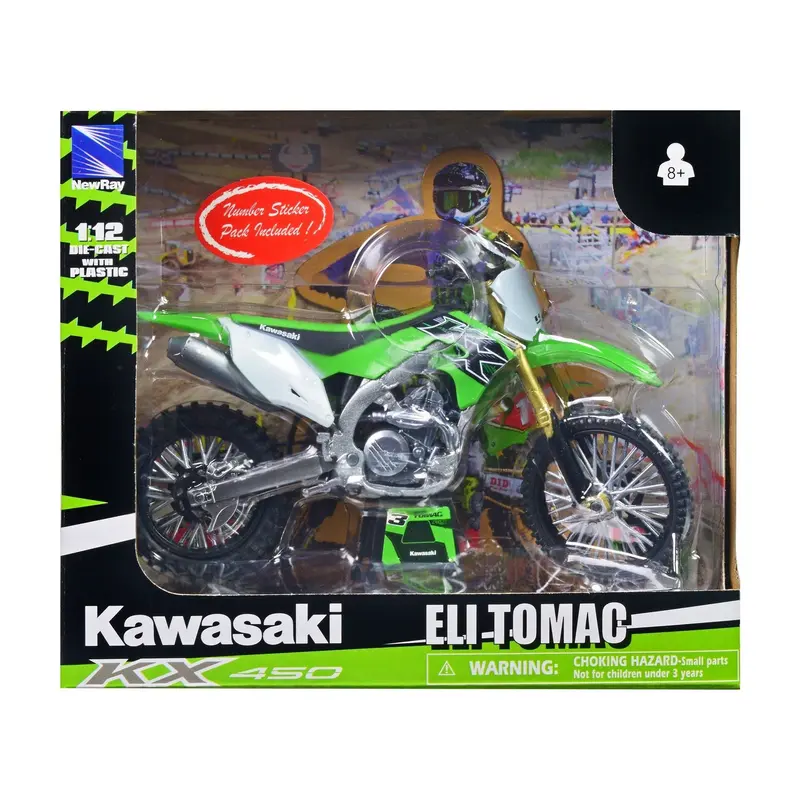 Kawasaki KX 450 #1 Eli Tomac Green 1/12 Diecast Motorcycle Model by New Ray