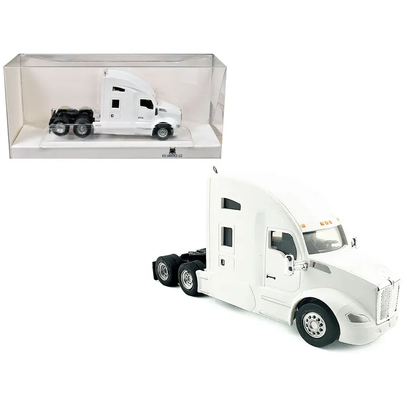Kenworth T680 Sleeper Cab White 1/87 (HO) Plastic Model Car by HO Logistics