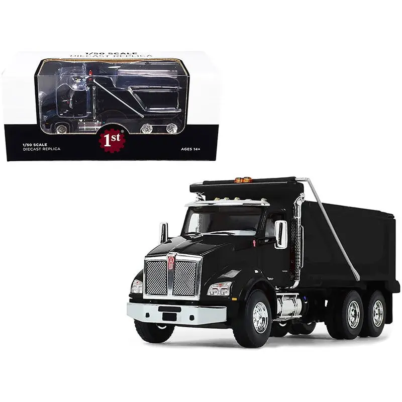 Kenworth T880 Dump Truck Black 1/50 Diecast Model by First Gear