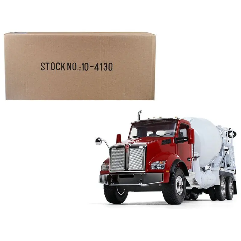 Kenworth T880 with McNeilus Standard Mixer Red Cab/ White Body 1/34 Diecast Model by First Gear