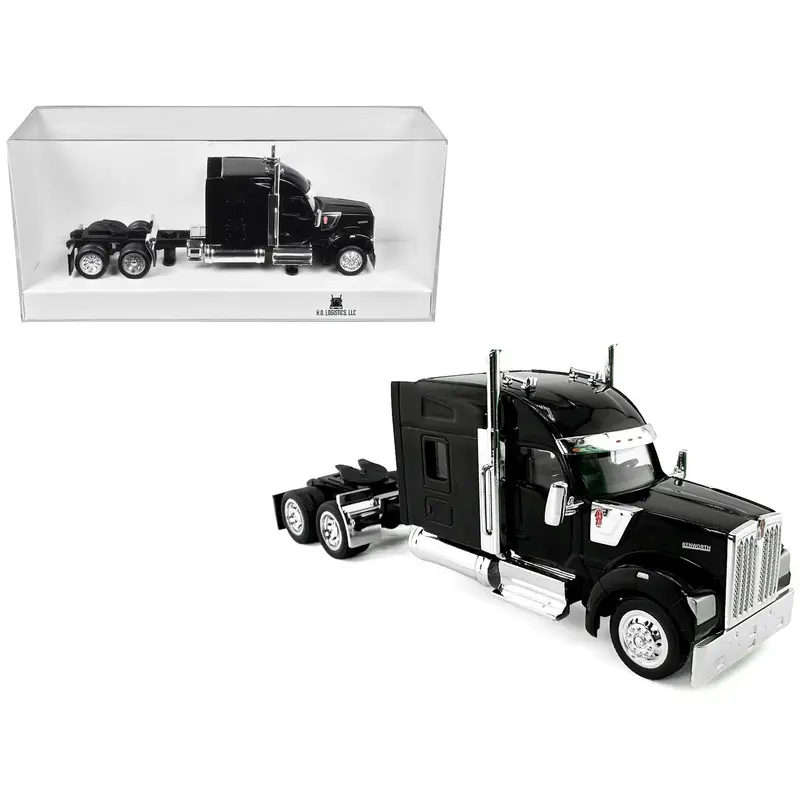 Kenworth W990 with Stand Up Sleeper Cab Black 1/87 (HO) Plastic Model Car by HO Logistics