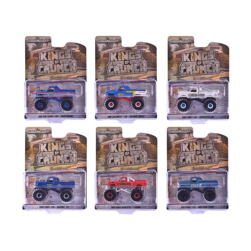 "Kings of Crunch" Series 16 Set of 6 Monster Trucks 1/64 Diecast Model Cars by Greenlight