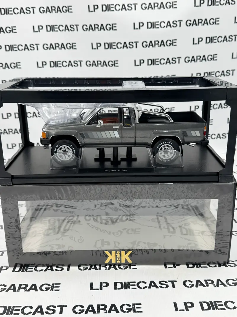 KK Scale 1985 Toyota Hilux Truck Gray & Silver Pickup 1