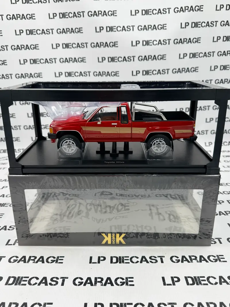 KK Scale 1985 Toyota Hilux Truck Red & Gold Pickup 1