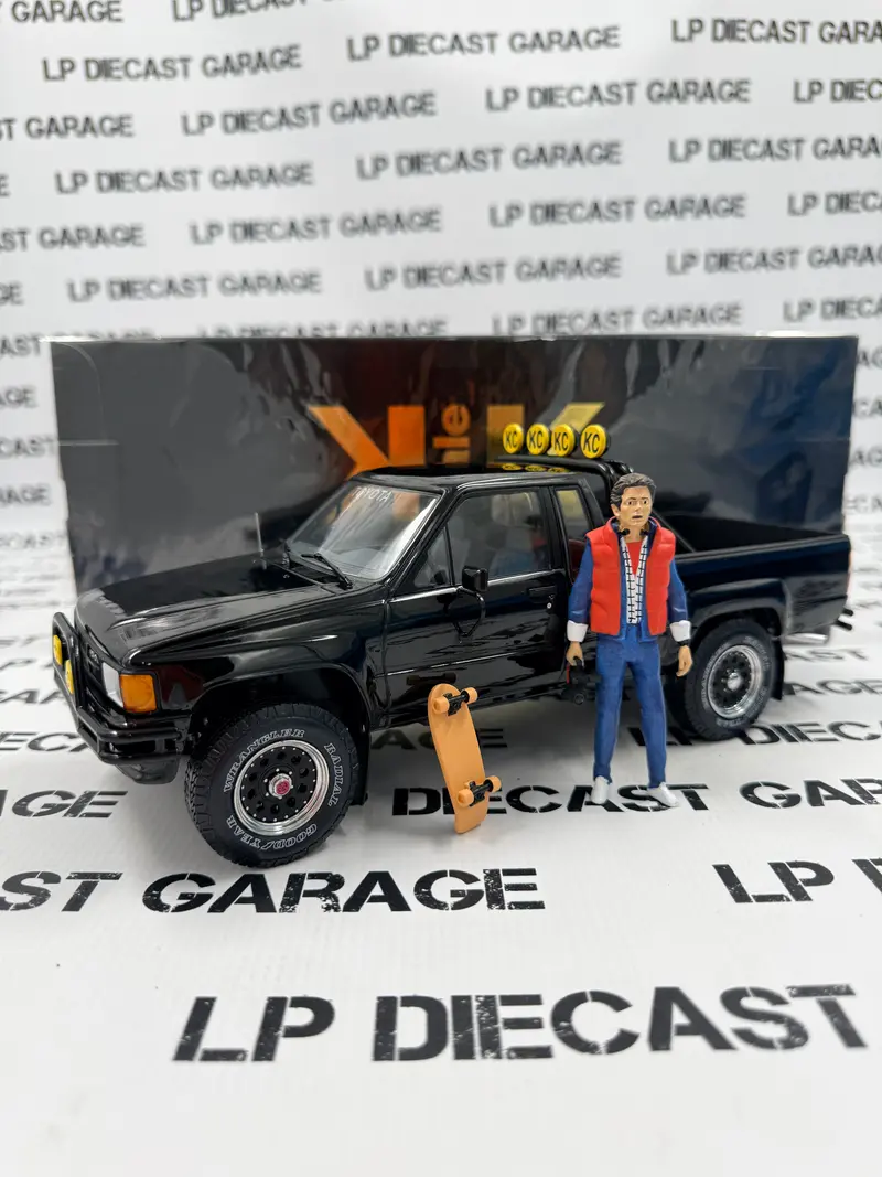 KK Scale 1985 Toyota SR5 Truck Black BTTF w/ Marty Figure 1